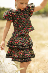 Mini Annalise Top in Obsidian Vintage Poppies