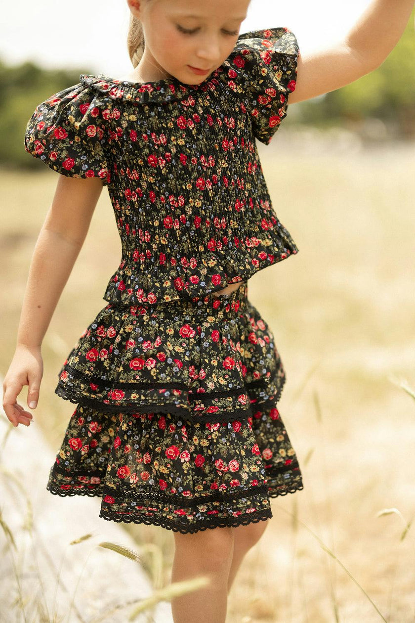 Mini Annalise Top in Obsidian Vintage Poppies