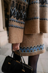 Arosa Brushed Fairisle Knit Mini Skirt in Glacial