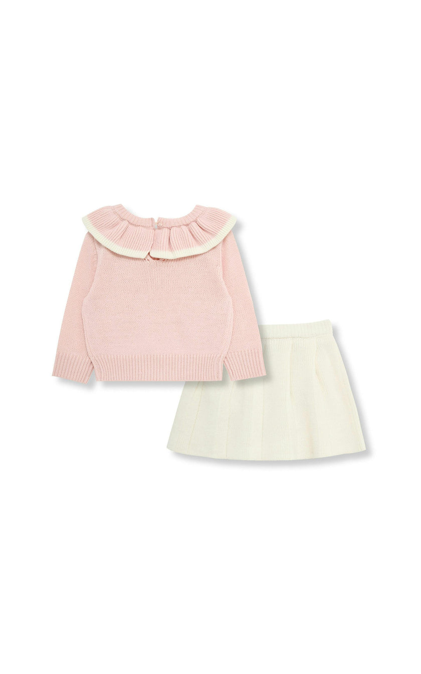 Ruffle Collar Sweater Skort Set (2T-4T)