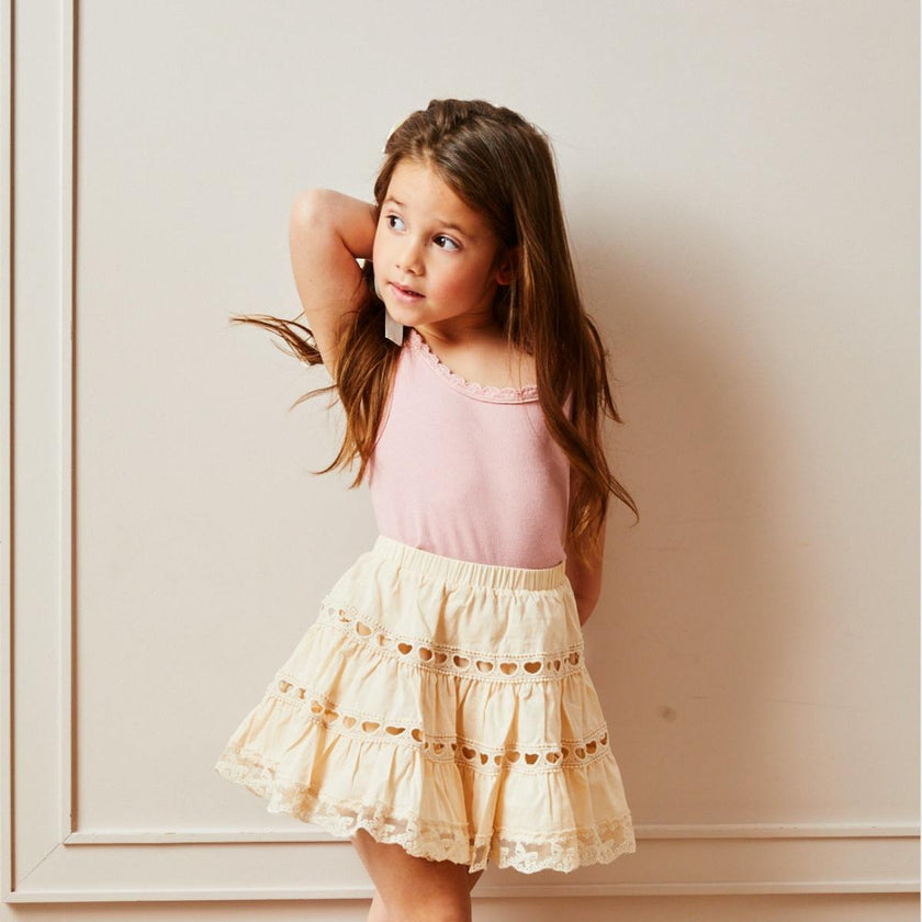 Sofia Champagne Heart Bow Lace Mini