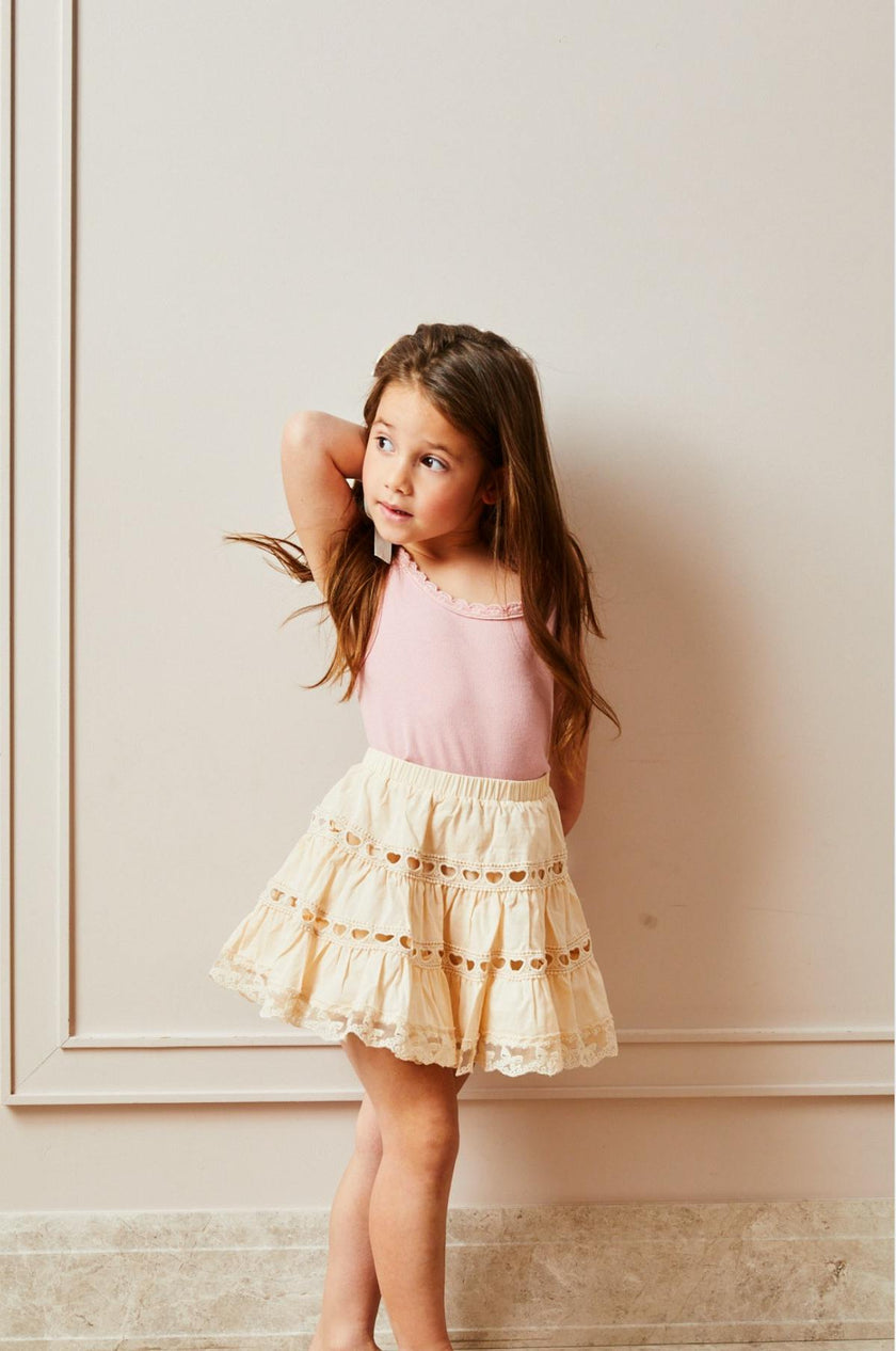 Sofia Heart Bow Lace Mini - Champagne
