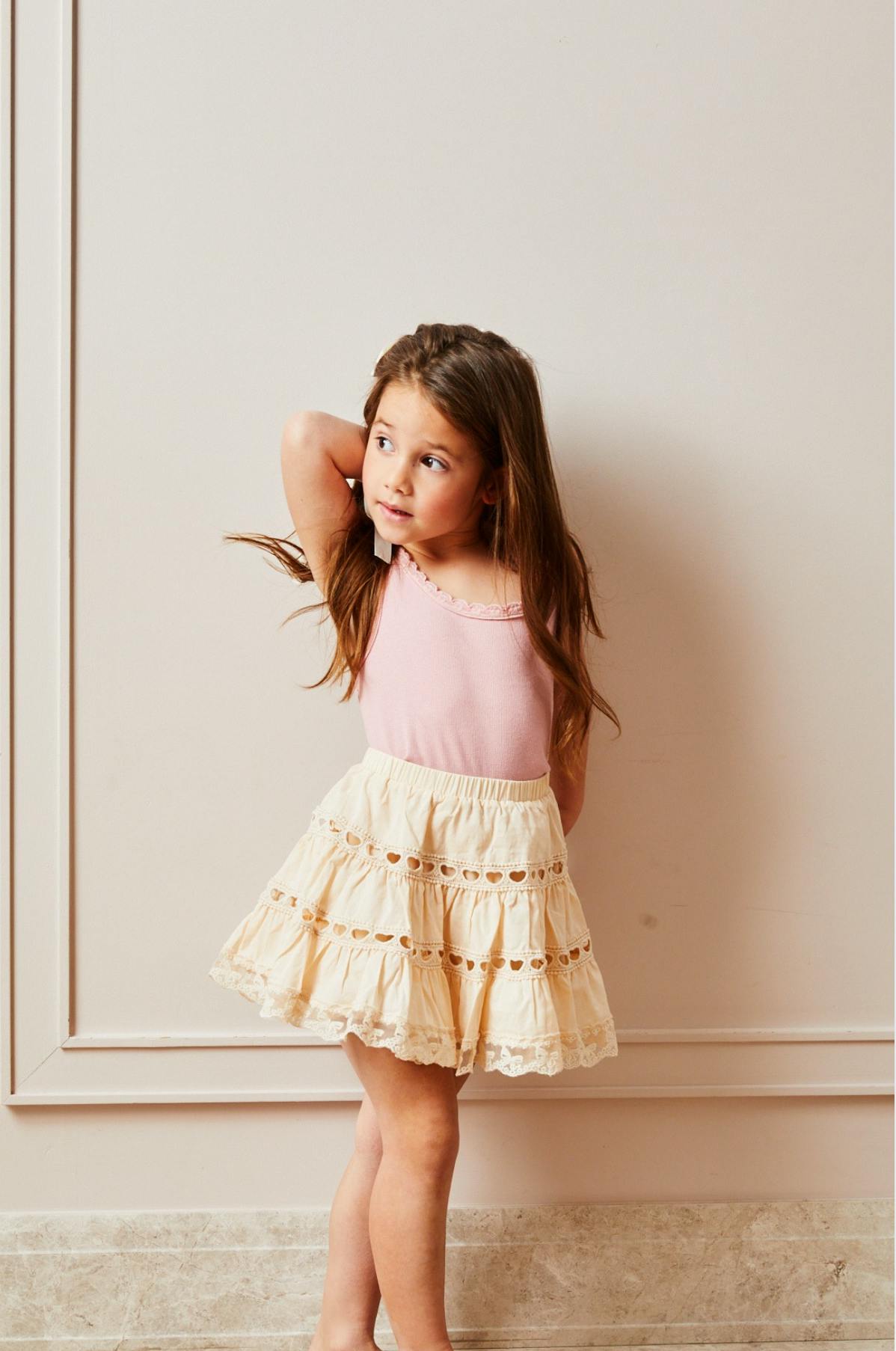 Sofia Champagne Heart Bow Lace Mini