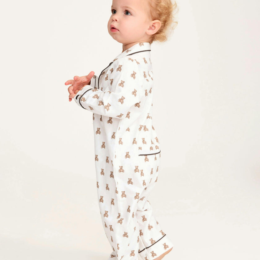 Baby's Twill Classic Romper in Teddy Tales