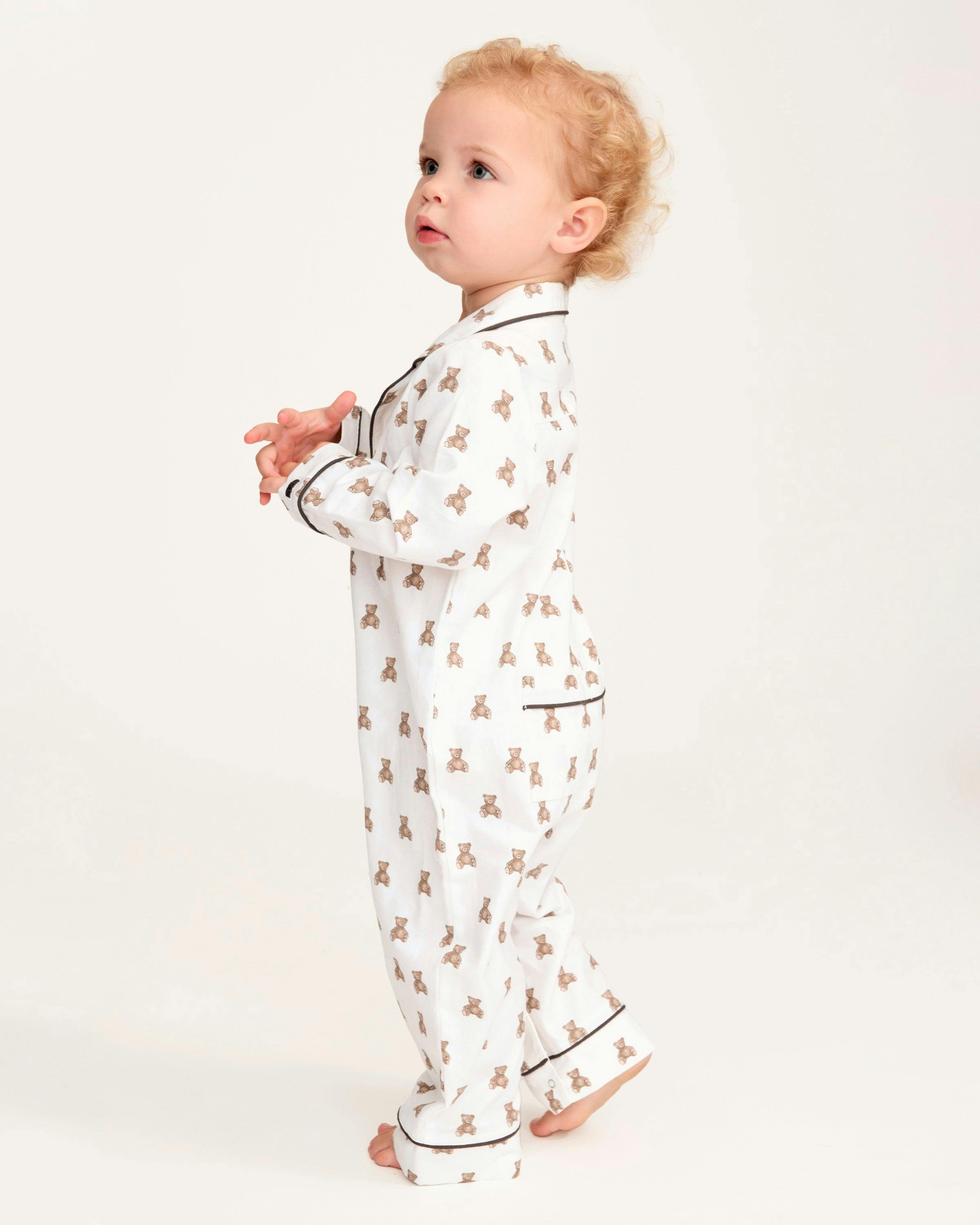 Baby's Twill Classic Romper in Teddy Tales