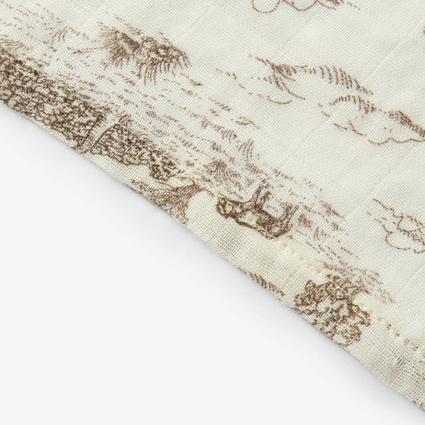 Country Toile Bamboo Two-Piece Burp Cloth Set