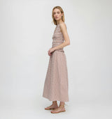 The Delphine Nap Skirt - Cognac Gingham