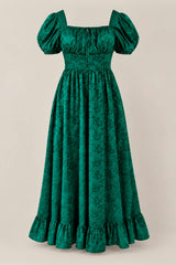 Amira Dress in Emerald Satin