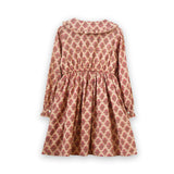 Long Sleeve Collar Dress with Velvet Tie