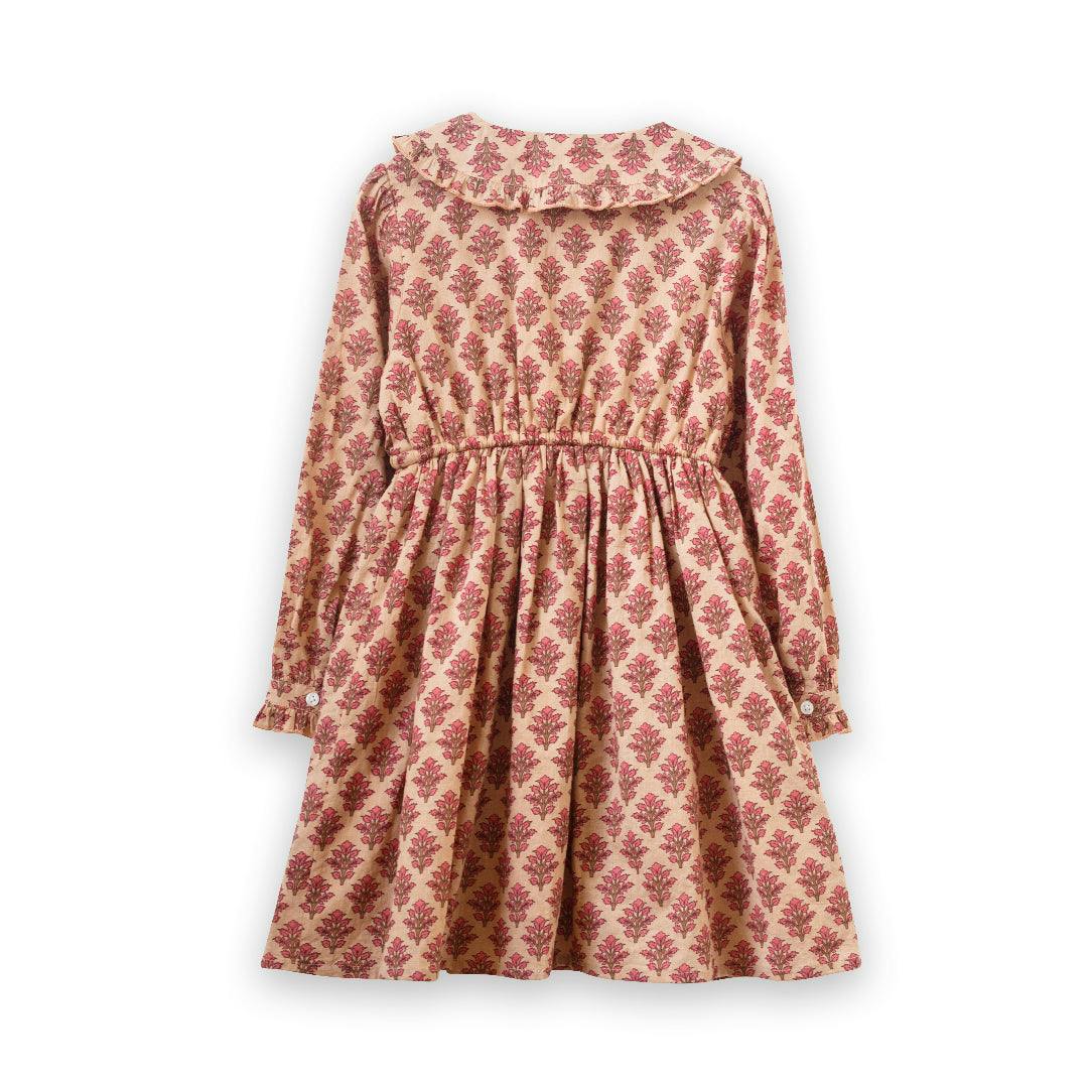 Long Sleeve Collar Dress with Velvet Tie