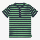 Kids heathered henley tee in stripe