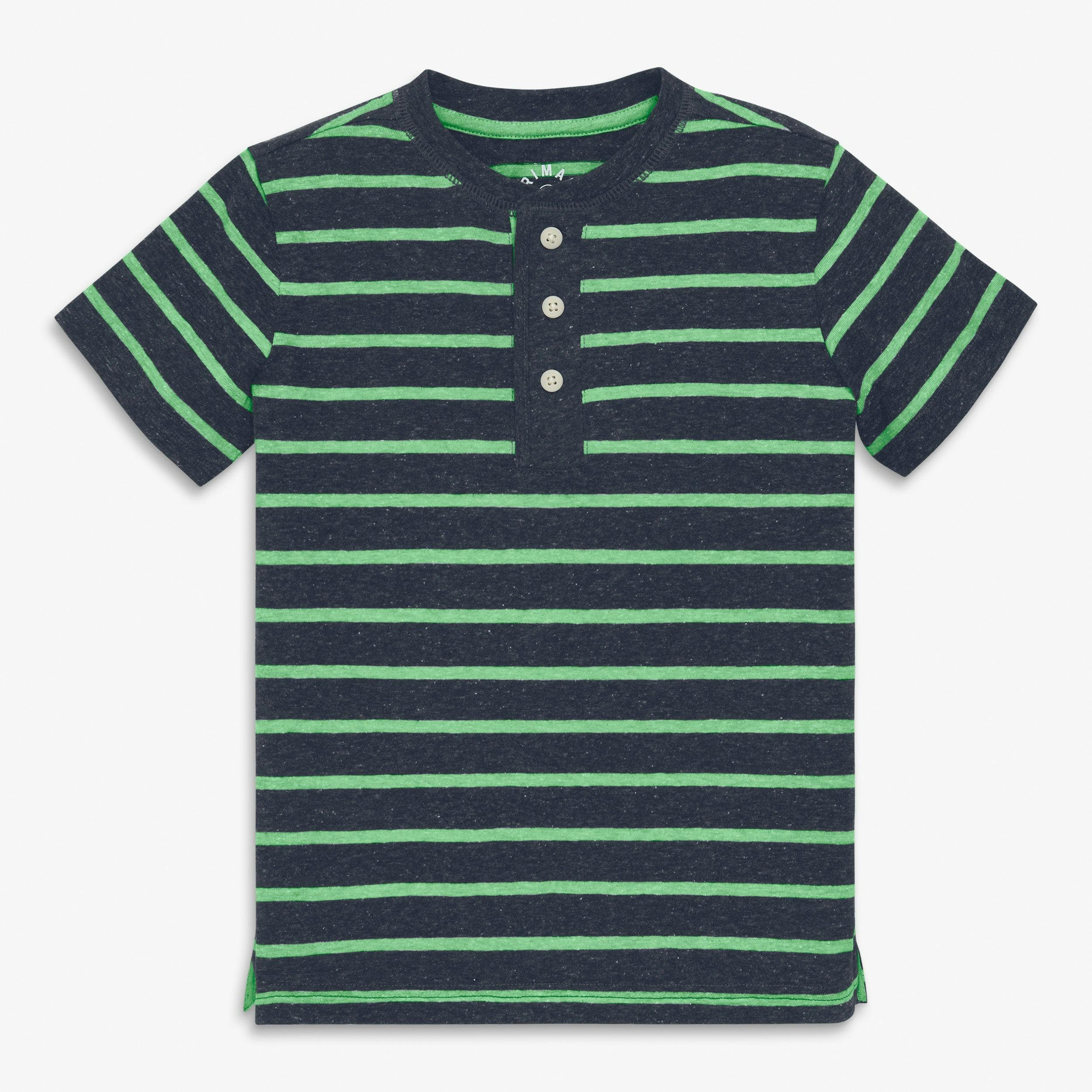 Kids heathered henley tee in stripe