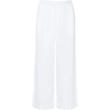 women's white scalloped linen beach pant