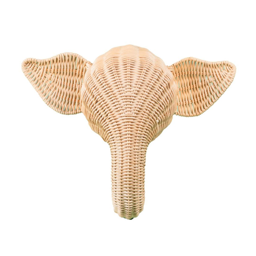 Handcrafted - Elephant Wall Decor - Rattan Wicker