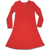 Winterberry Red Bamboo Girls' Long Sleeve Dress