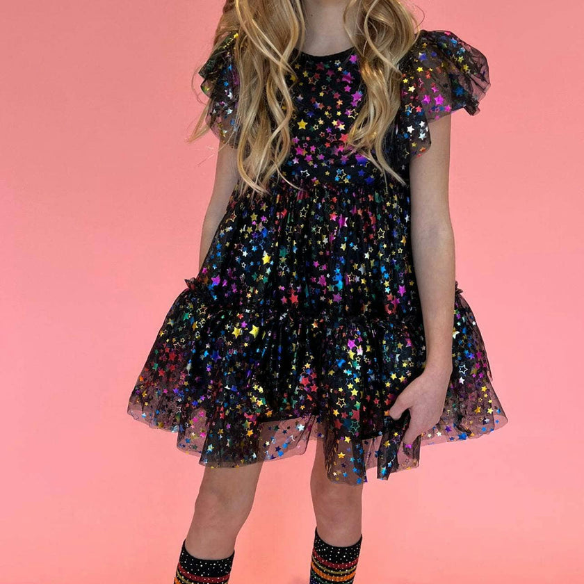 Shining Rainbow Star Tulle Dress