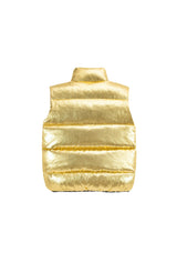 Fiona Metallic Puffer Vest, Gold