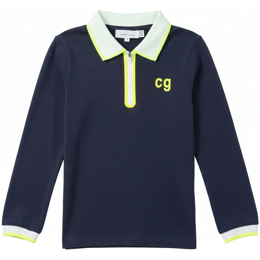 Contrast Trim Polo Top