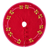 Handmade Christmas Tree Skirt Felt - Berries Red - 60"