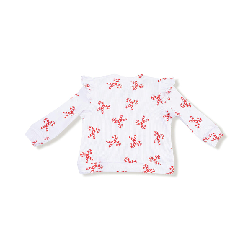 Candy Canes - V Ruffle Top