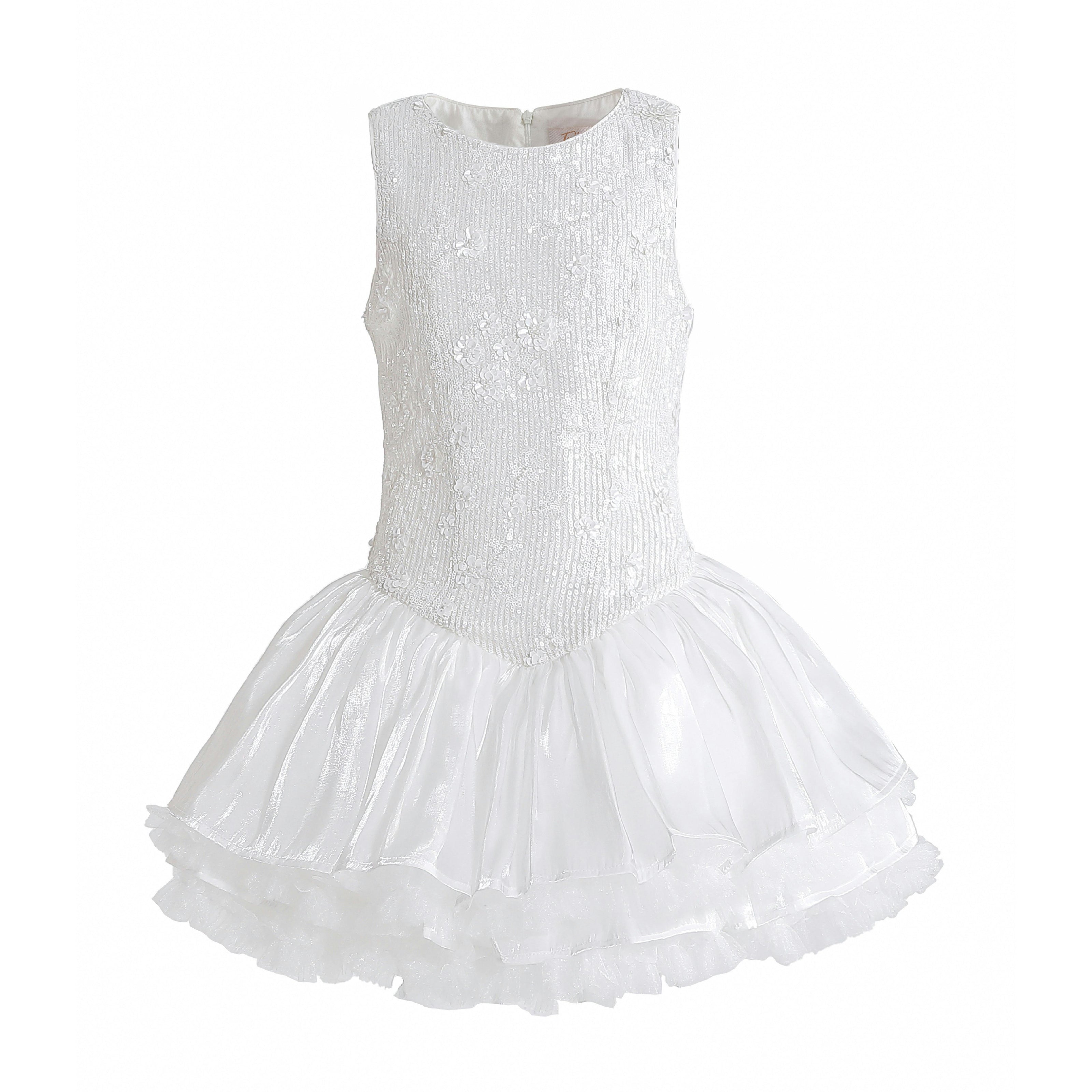 White Soraya Floral Tulle Dress