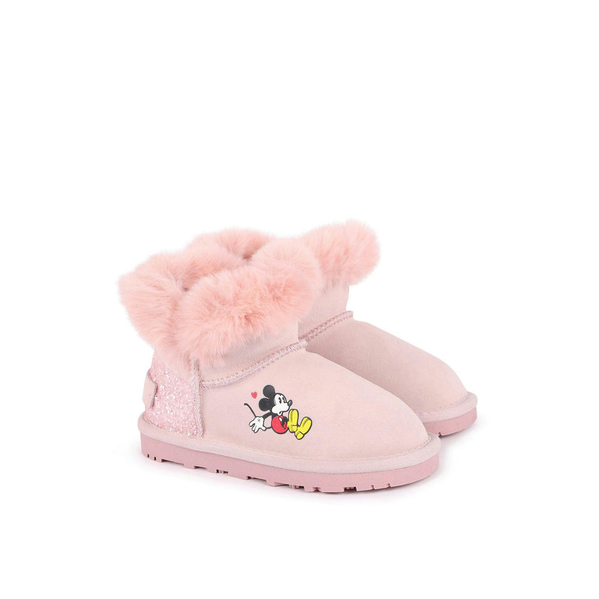 Pink Mickey Faux Fur Boots
