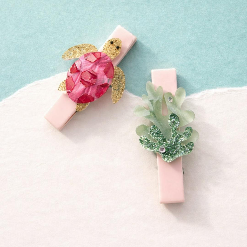 Sea Turtle Pink Hair Clips -SUM