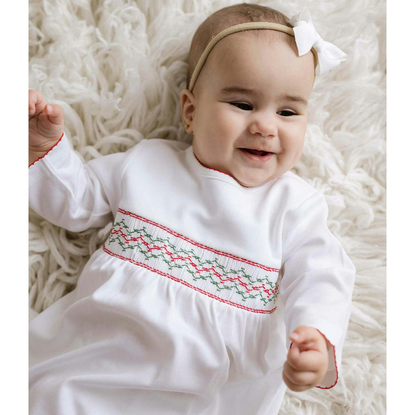 Christmas Smocked Bubble Romper