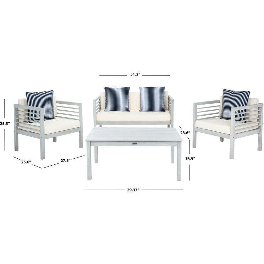 Alda Eucalyptus 4-Piece Outdoor Set