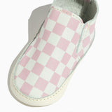 Petal Pink Check Slip On Baby Shoe