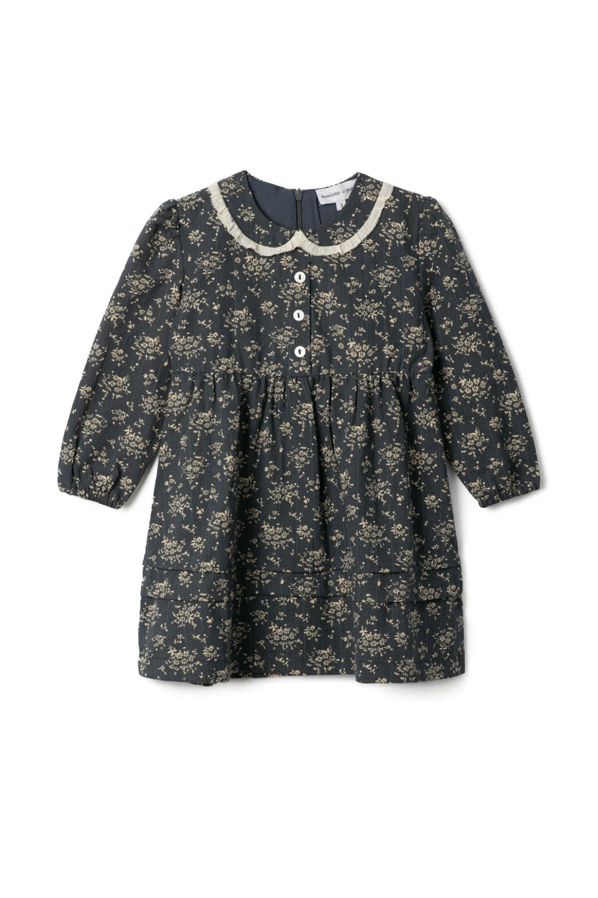 Woven Floral Print Button Front Dress