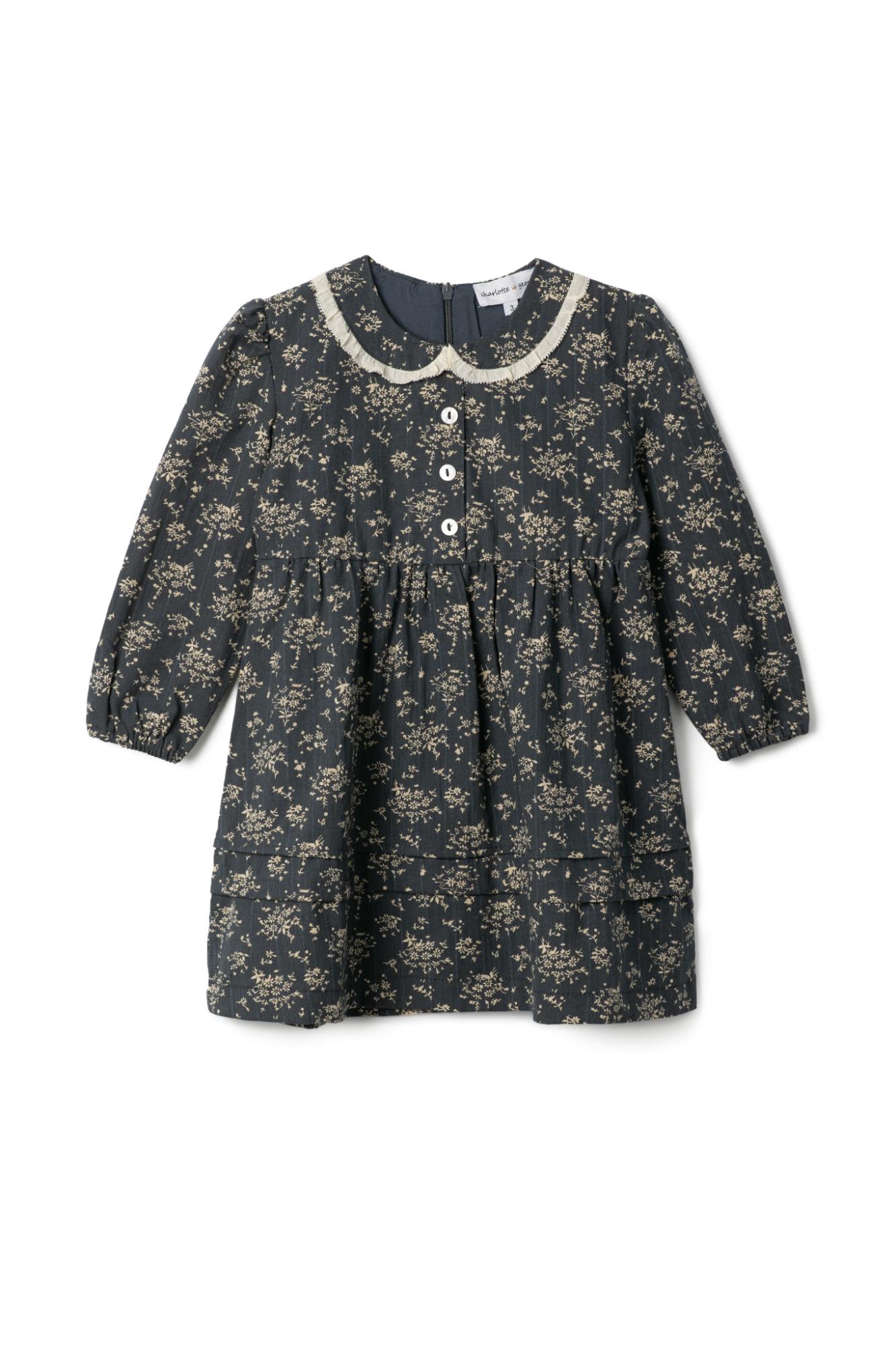 Woven Floral Print Button Front Dress