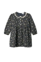 Woven Floral Print Button Front Dress