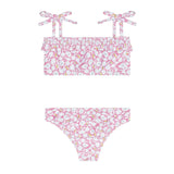 girls blush bloom ruffle bandeau bikini with tie straps