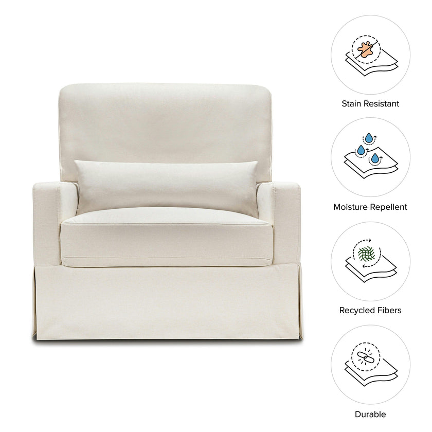 Namesake Crawford Pillowback Chair and a Half Comfort Swivel Glider