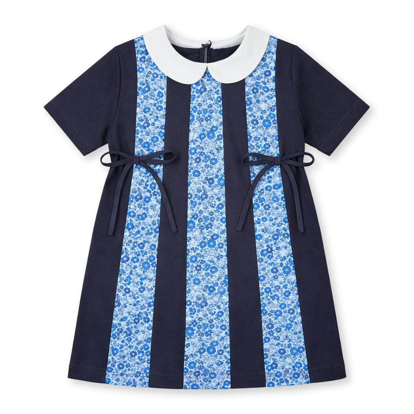 Floral Print Knit Colorblock Dress
