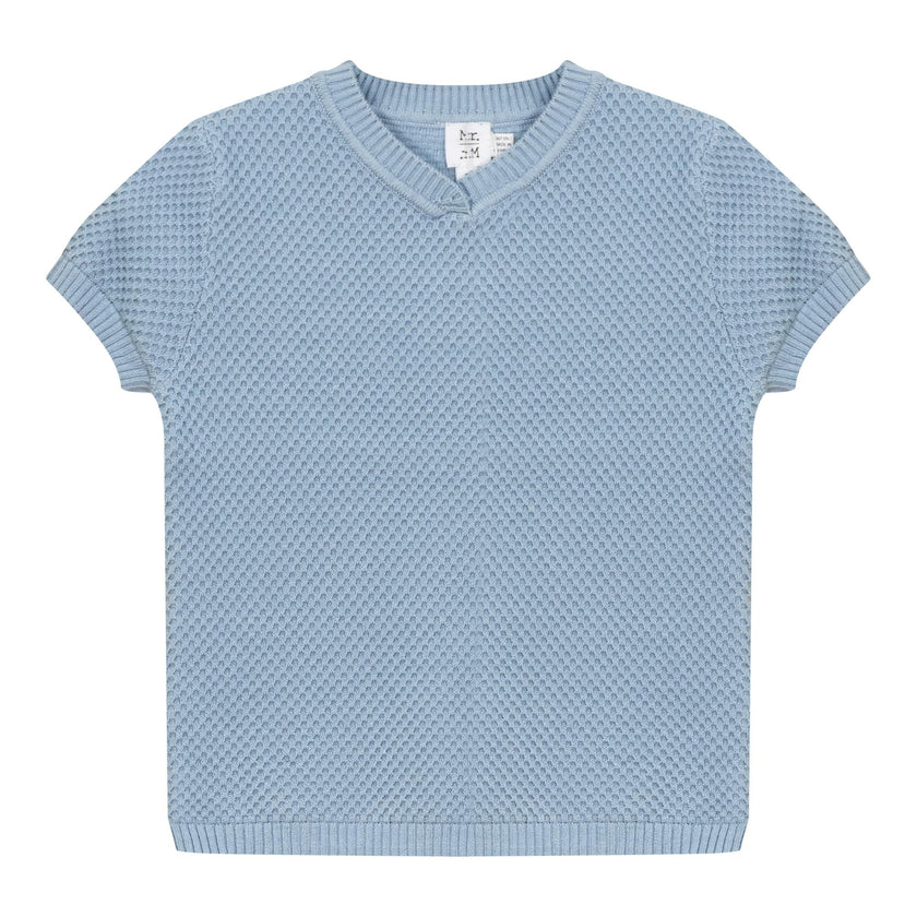 Knit Textured Short Sleeve Sweater