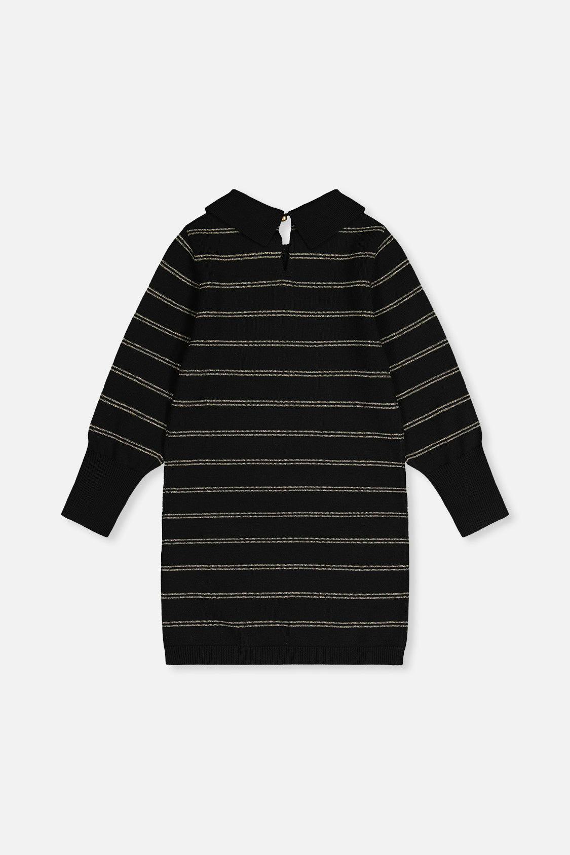 Knitted Dress Black And Gold