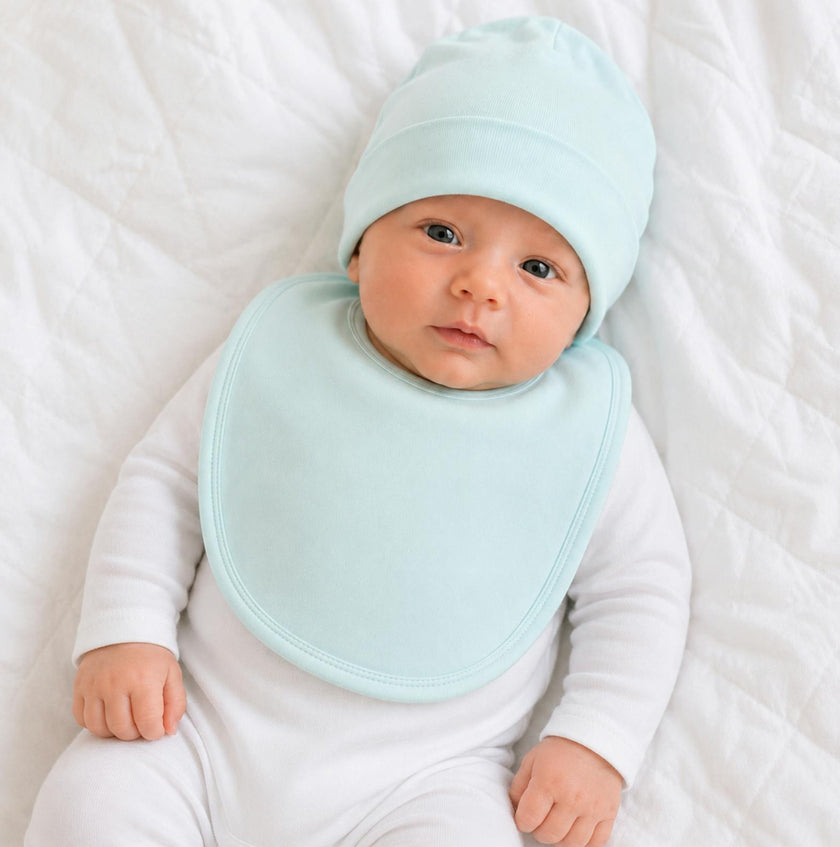 Newborn Deluxe Essentials Gift Set - 2 Bibs, 2 Hats & Mittens