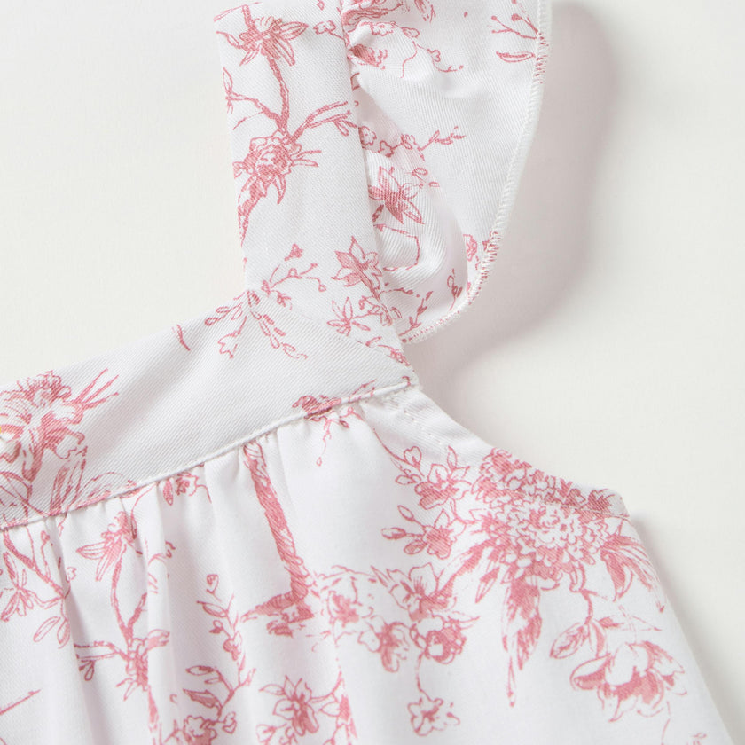Girl's Twill Clara Short Set in Pink Timeless Toile