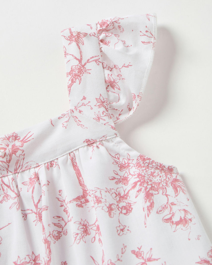 Girl's Twill Clara Short Set in Pink Timeless Toile