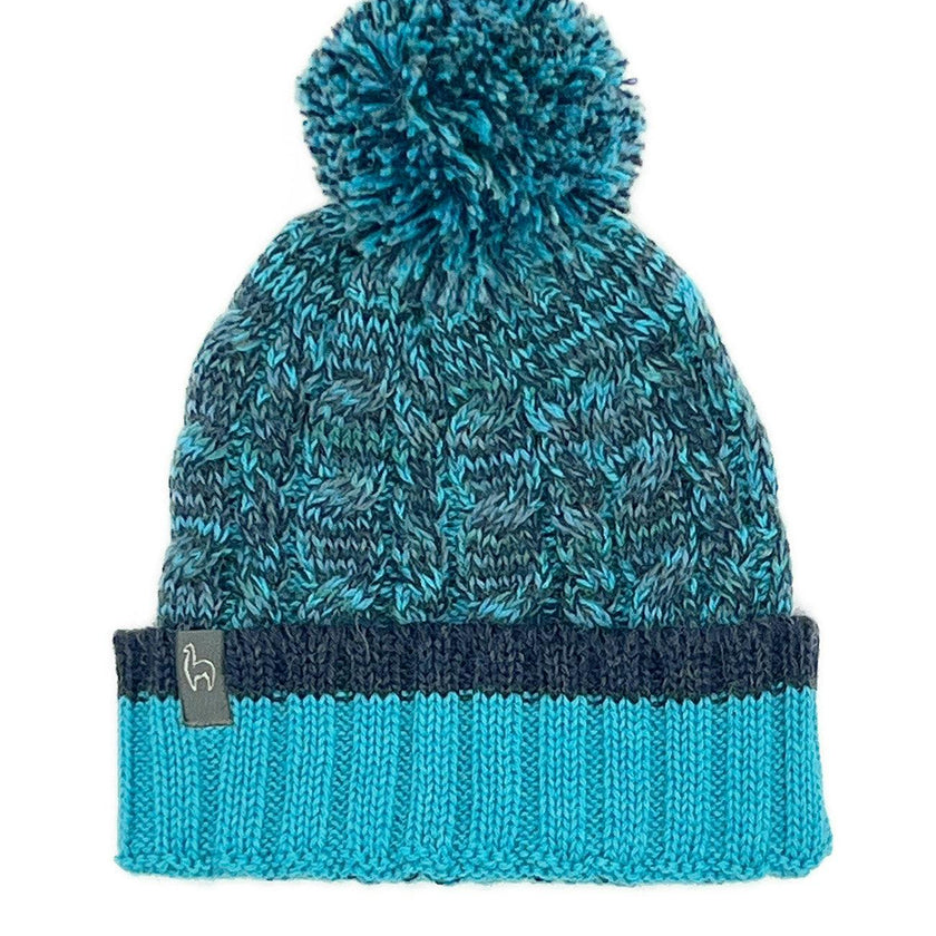 Kids Braided Pom Pom Beanie