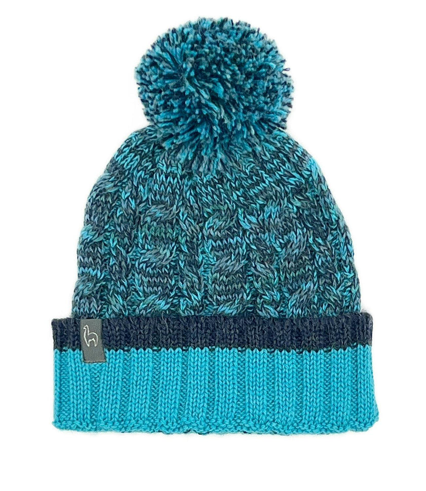 Kids Braided Pom Pom Beanie