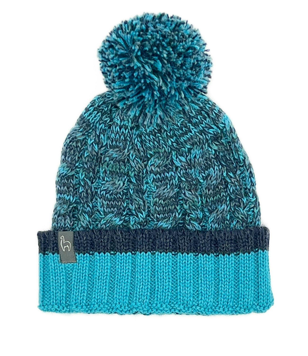 Kids Braided Pom Pom Beanie