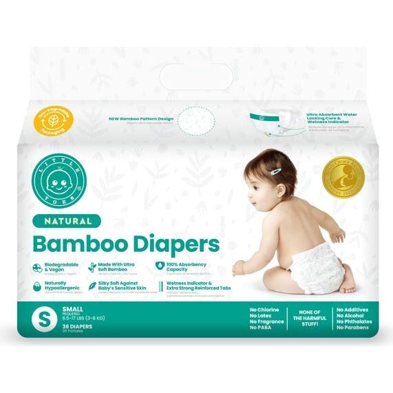 Bamboo Diapers (36 Count), Color-Clear