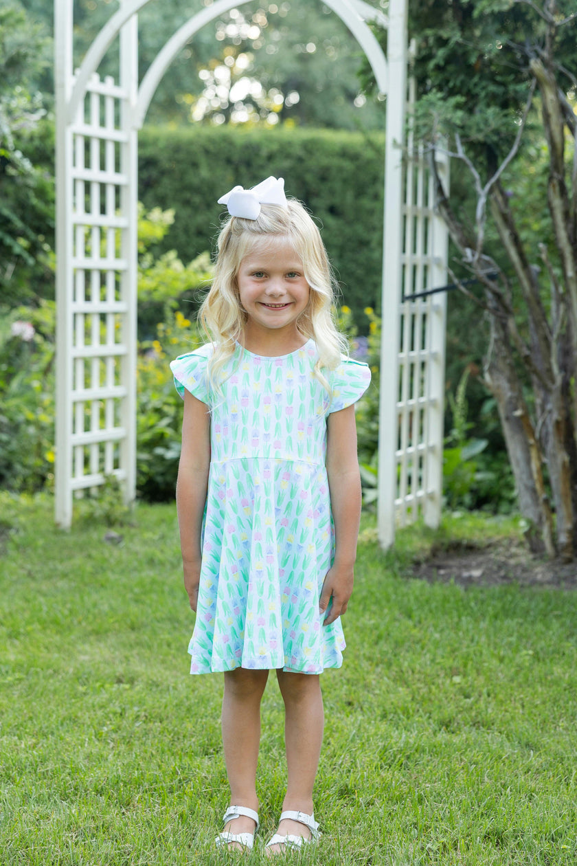 Printed Knit Tulip Twirl Dress