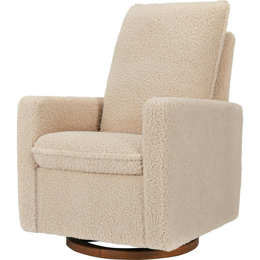Cali Pillowback Shearling Swivel Glider