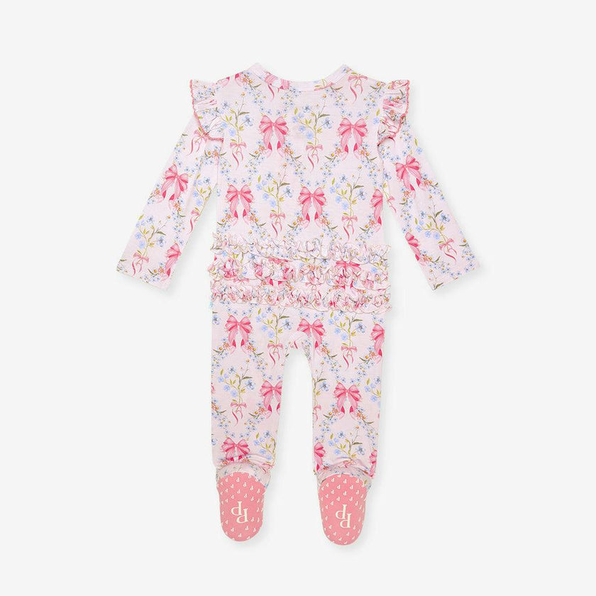Harriet Picot Footie Ruffled Zippered One Piece