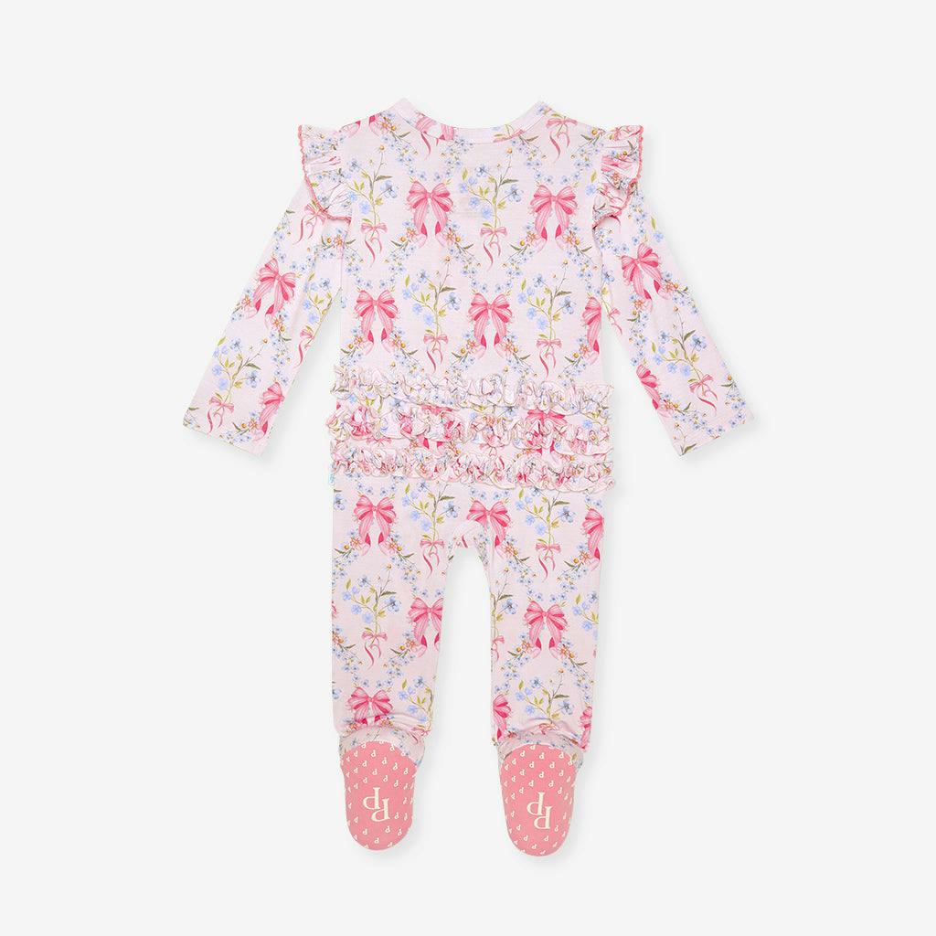 Harriet Picot Footie Ruffled Zippered One Piece