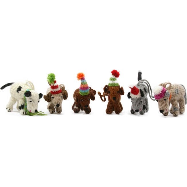 Holiday Dog Ornaments, Set of 6